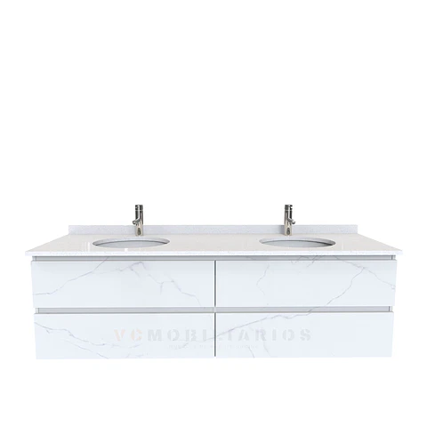 Mueble vanitorio Doble Aéreo  de 180 cm /  M4-1823 -DA / Marmara