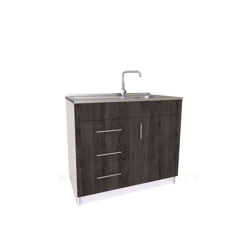Mueble lavaplatos simple M1-1000-I con cubierta de acero inox de 100 cm 2