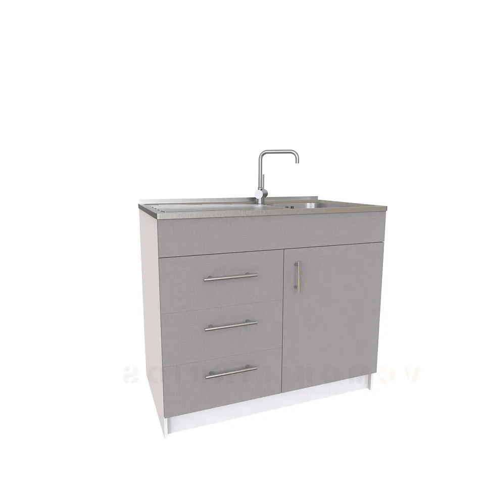 Mueble lavaplatos simple M1-1000-I con cubierta de acero inox de 100 cm 5