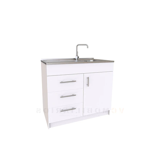 Mueble lavaplatos simple M1-1000-I con cubierta de acero inox de 100 cm