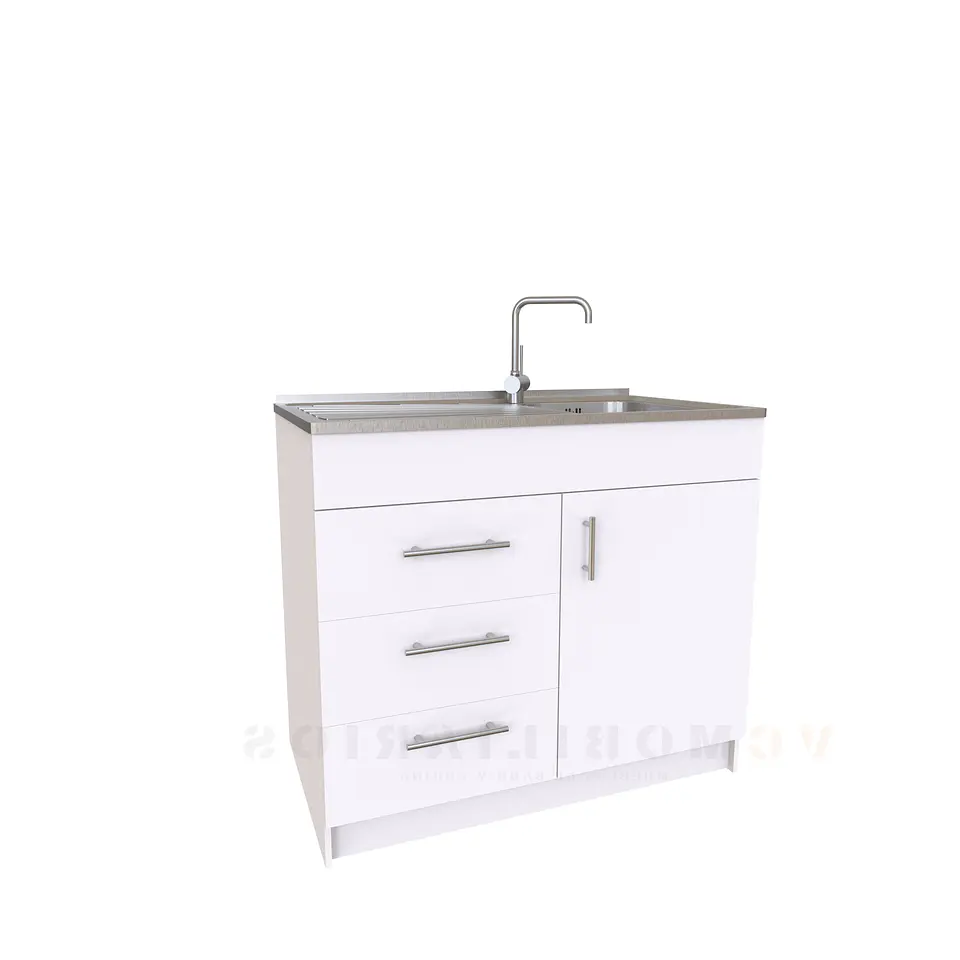 Mueble lavaplatos simple M1-1000-I con cubierta de acero inox de 100 cm 1