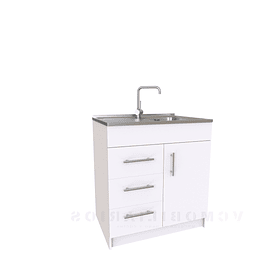 Mueble lavaplatos simple M1-800-I con cubierta de acero inox de 80 cm