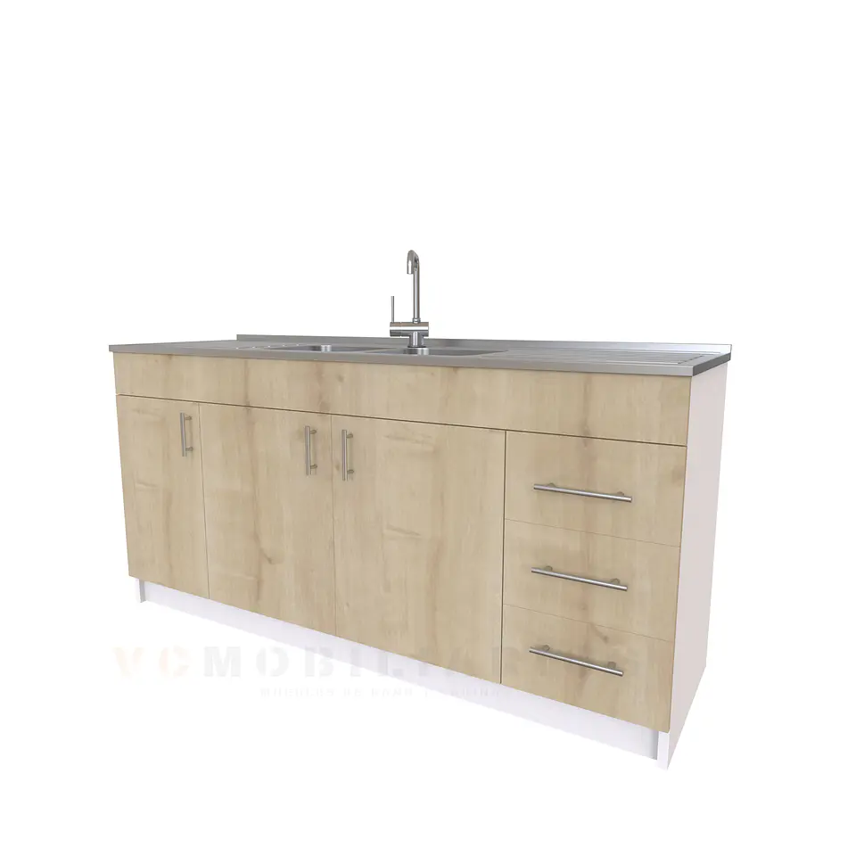 Mueble lavaplatos Doble M1-1800-C con cubierta de acero inox de 180 cm 4