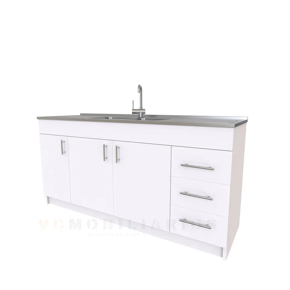Mueble lavaplatos Doble M1-1800-C con cubierta de acero inox de 180 cm 1