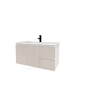 Mueble vanitorio aereo con cubierta de loza de 100 cm / M2-1001-A /  Provenzal