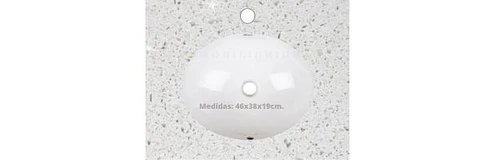 Cubierta de cuarzo para vanitorios de 70 cm / LO / Blanco Galaxys
