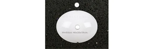 Cubierta de cuarzo para vanitorios de 70 cm / LO / Negro Galaxys