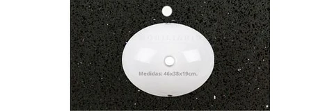 Cubierta de cuarzo para vanitorios de 80 cm / LO / Negro Galaxys