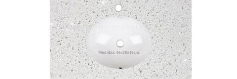 Cubierta de cuarzo para vanitorios de 100 cm / LO / Blanco Galaxys