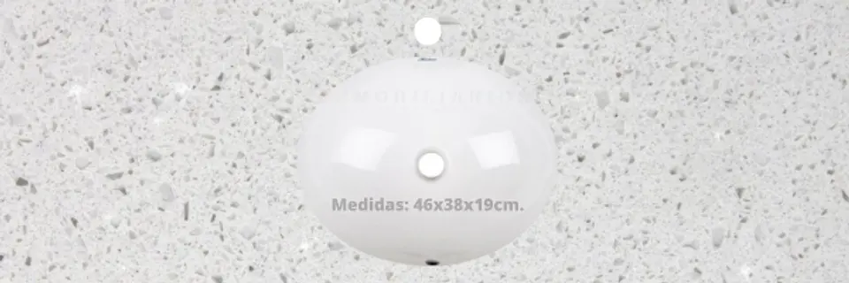 Cubierta de cuarzo para vanitorios de 190 cm / LO / Blanco Galaxys 1