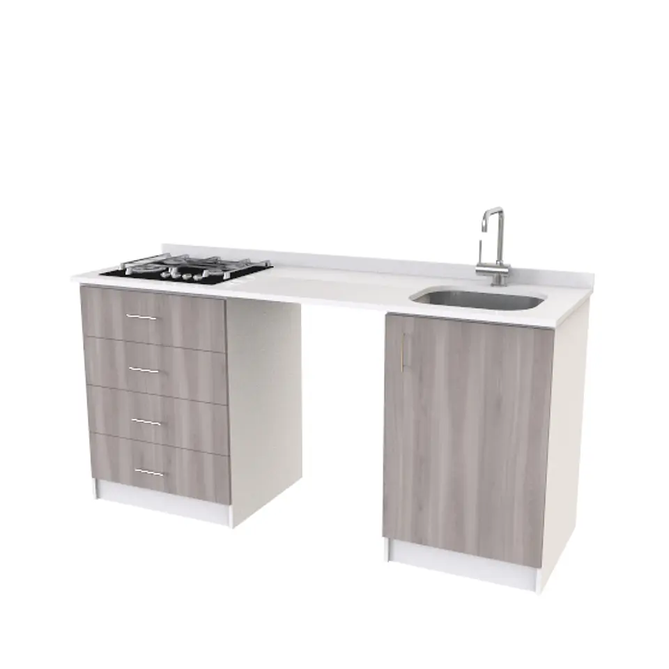Mueble lavaplatos integral M1-1800-MI-2 de 180 cm / cuarzo / Cendra 1