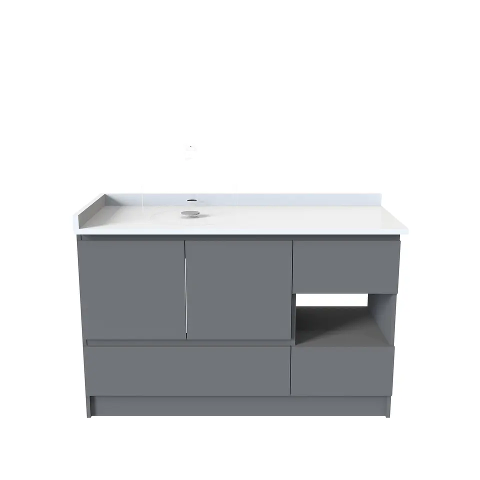 Mueble Vanitorio al piso para lavamanos sobre poner de 120 cm M2-1200-SPP / Carbon 1