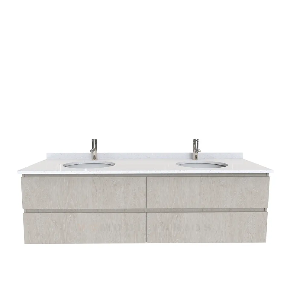 Mueble vanitorio Doble Aéreo  de 150 cm con cubierta de cuarzo /  M4-1533 -DA /  Provenzal 1