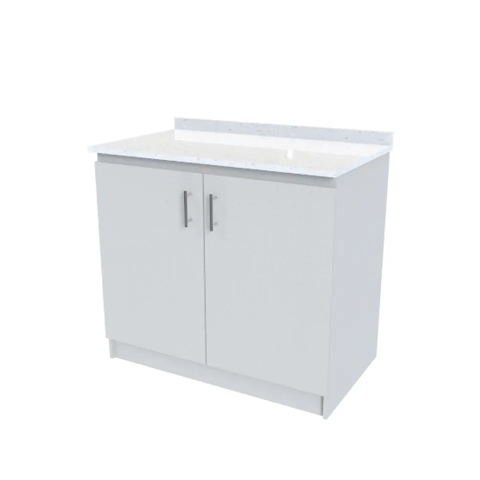 Mueble meson  de 97 cm / Cuarzo blanco Galaxys  / Seda Giorno 1