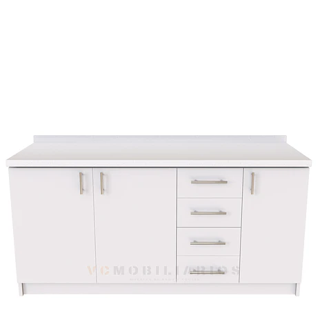 Mueble tipo mesón de 180 cm / M1-1820-MS  / Blanco 