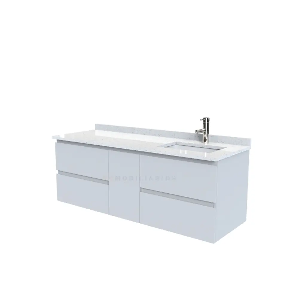 Mueble vanitorio Aéreo de 150 cm con cubierta de cuarzo / M2-1533 -A / Gris Humo 1