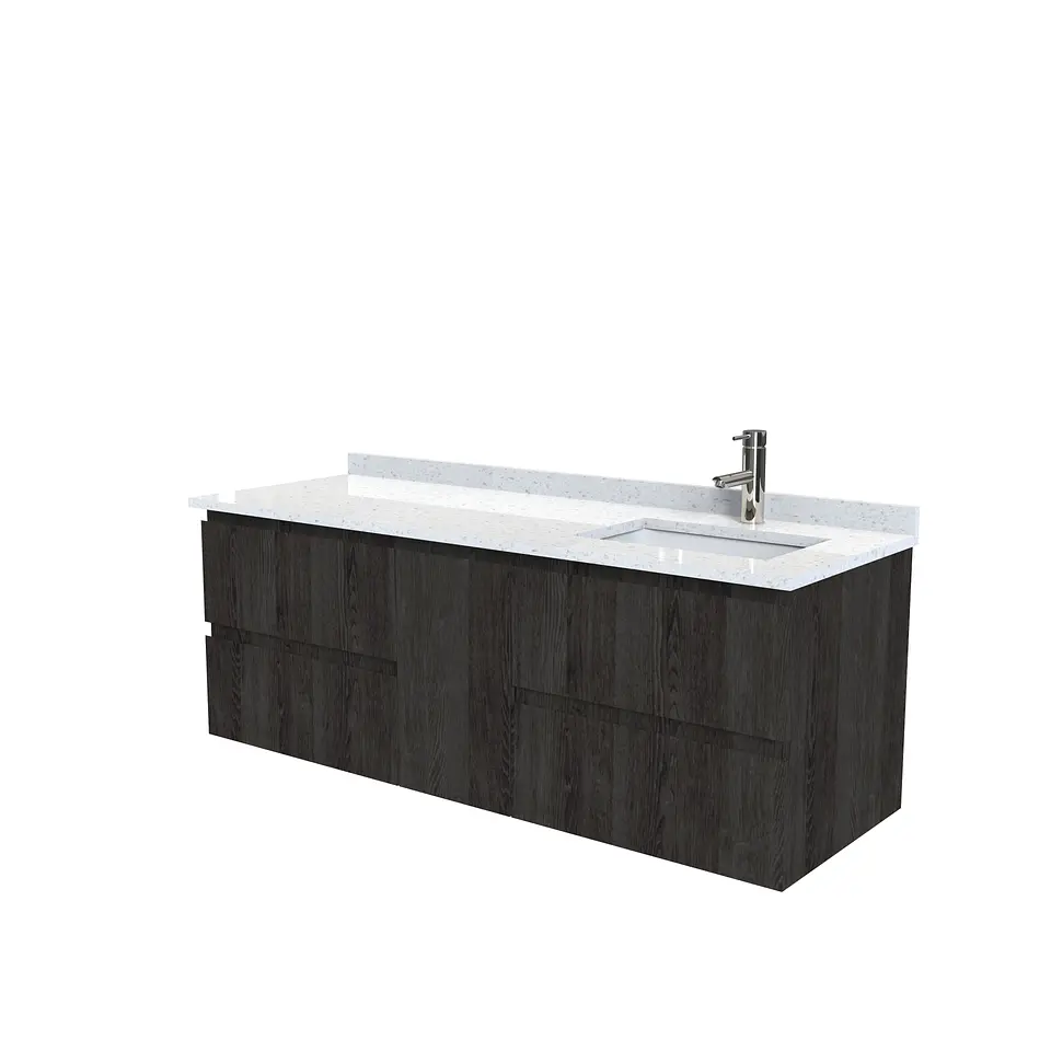 Mueble vanitorio Aéreo de 150 cm con cubierta de cuarzo / M2-1533 -A / Espresso 1