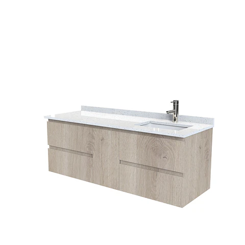 Mueble vanitorio Aéreo de 150 cm con cubierta de cuarzo / M2-1533 -A / Jerez