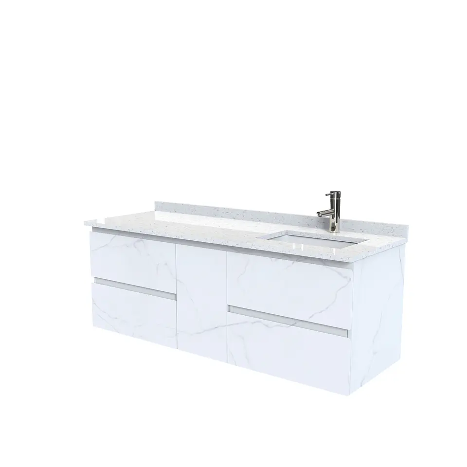 Mueble vanitorio Aéreo de 150 cm con cubierta de cuarzo / M2-1533 -A / Marmara 1