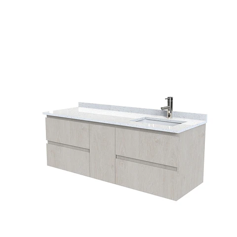 Mueble vanitorio Aéreo de 150 cm con cubierta de cuarzo / M2-1533 -A / Provenzal