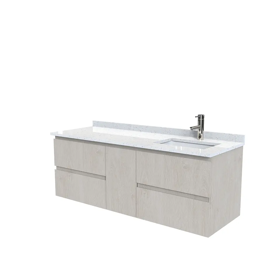 Mueble vanitorio Aéreo de 150 cm con cubierta de cuarzo / M2-1533 -A / Provenzal 1