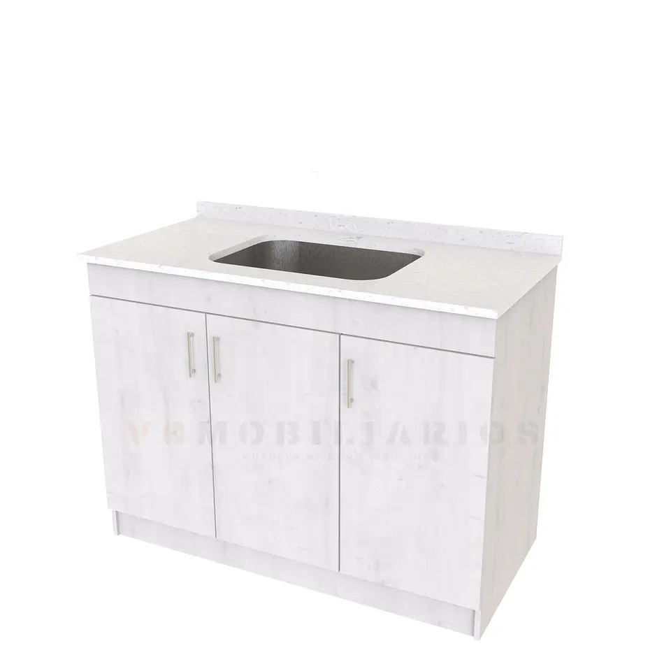 Mueble lavadero de 100 cm con cubierta de Cuarzo  / alaska 1