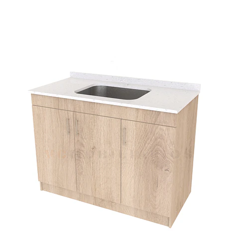Mueble lavadero de 100 cm con cubierta de Cuarzo  / Jerez
