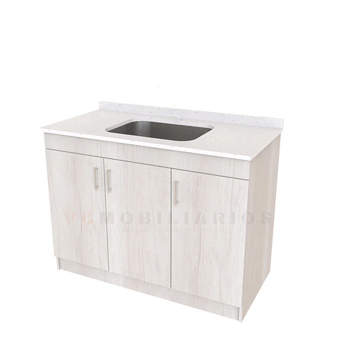 Mueble lavadero de 100 cm con cubierta de Cuarzo  / Toscana