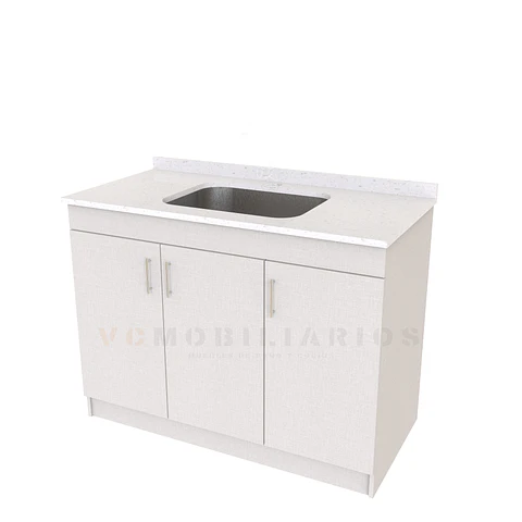 Mueble lavadero de 100 cm con cubierta de Cuarzo  / Giorno