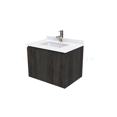 Mueble vanitorio aereo de 60 cm con cubierta de cuarzo / M0-638-A / Espresso