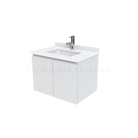 Mueble vanitorio aereo de 60 cm con cubierta de cuarzo / M0-638-A / Giorno