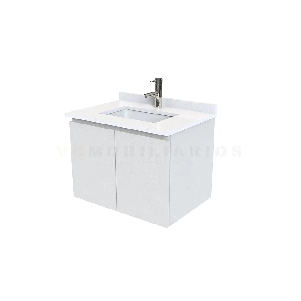 Mueble vanitorio aereo de 60 cm con cubierta de cuarzo / M0-638-A / Giorno 1