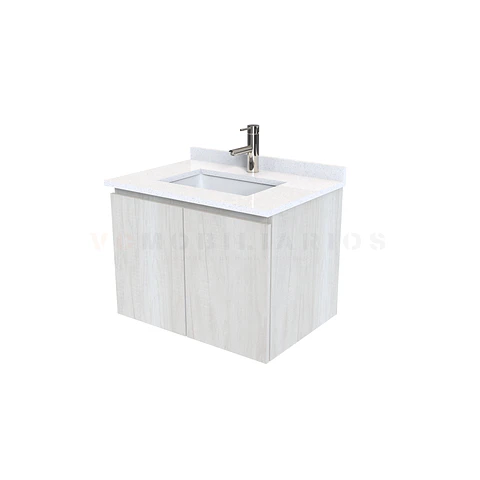 Mueble vanitorio aereo de 60 cm con cubierta de cuarzo / M0-638-A / Toscana