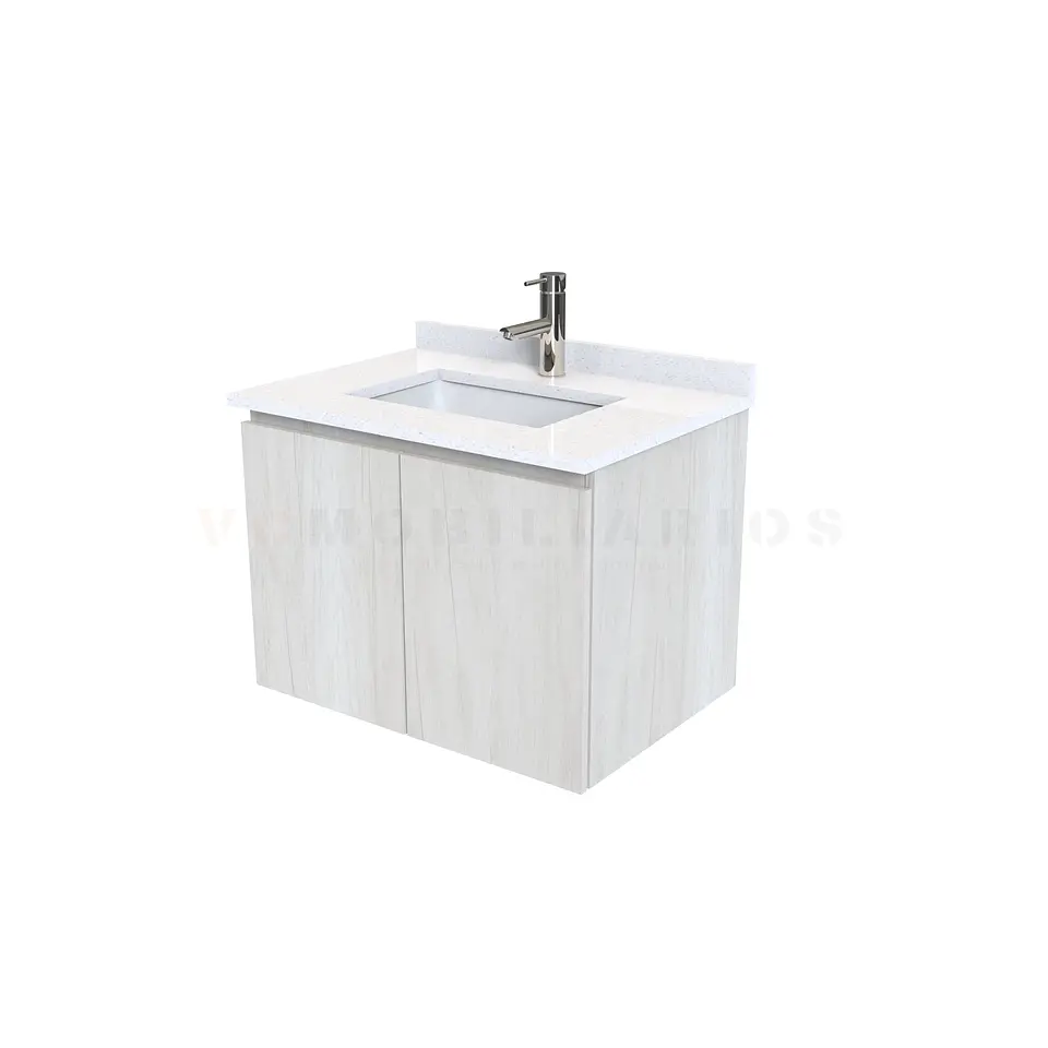 Mueble vanitorio aereo de 60 cm con cubierta de cuarzo / M0-638-A / Toscana 1