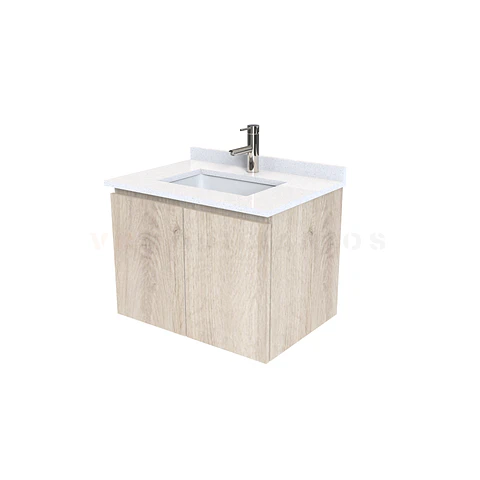Mueble vanitorio aereo de 60 cm con cubierta de cuarzo / M0-638-A / Jerez
