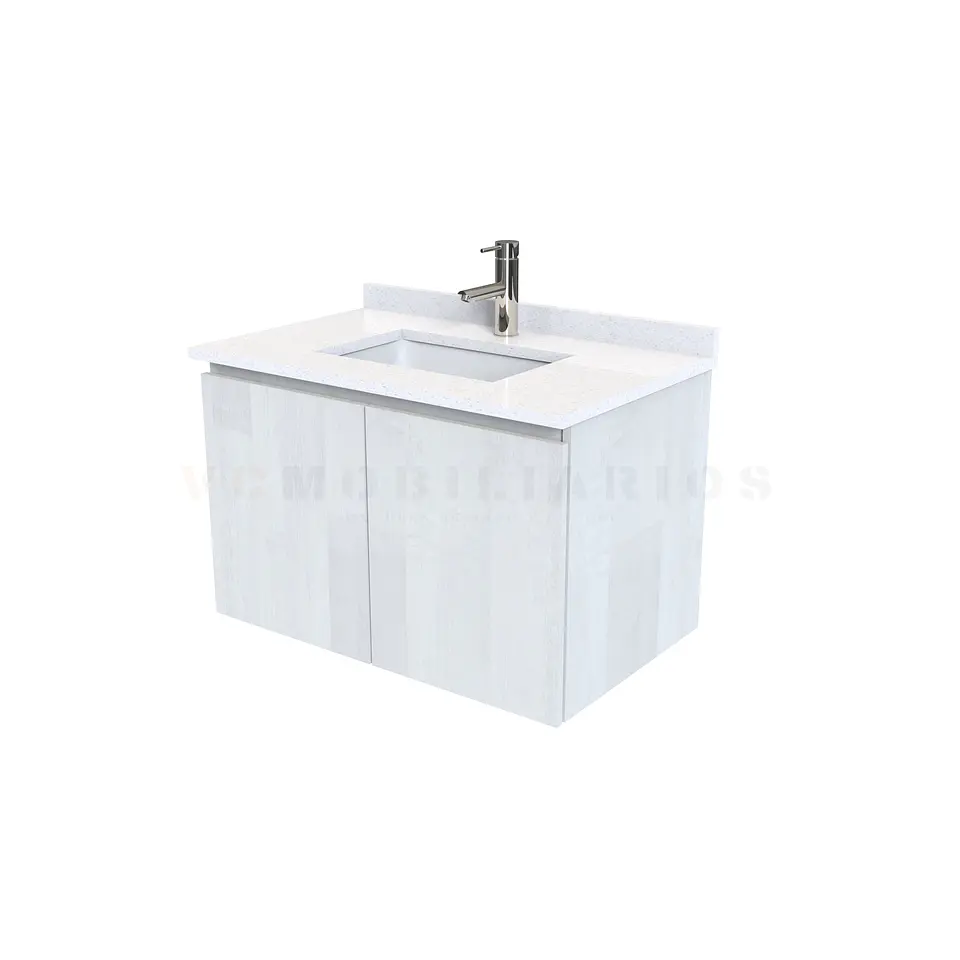 Mueble vanitorio aereo de 70 cm con cubierta de cuarzo / M0-738-A / Legno 1
