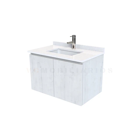Mueble vanitorio aereo de 80 cm con cubierta de cuarzo / M0-838-A / Alaska