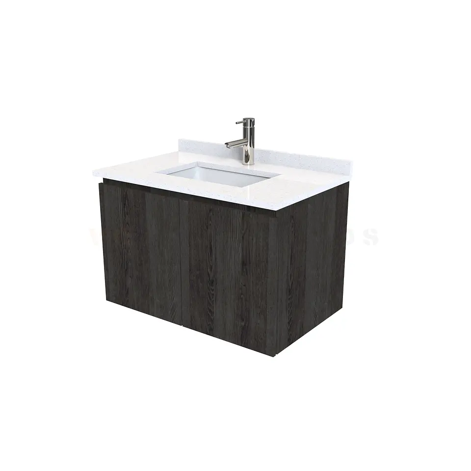 Mueble vanitorio aereo de 80 cm con cubierta de cuarzo / M0-838-A / Espresso 1