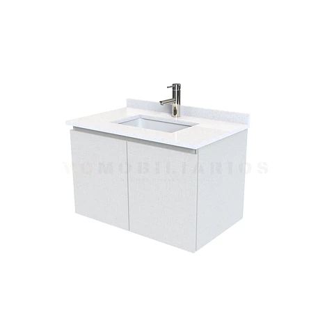 Mueble vanitorio aereo de 80 cm con cubierta de cuarzo / M0-838-A / Giorno