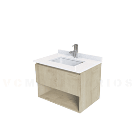 Mueble Vanitorio aereo de 70cm M1-738-A con cubierta de cuarzo / Rustico