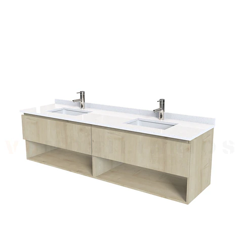 Mueble Vanitorio aereo de 180cm M1-1838-A con cubierta de cuarzo / Rustico