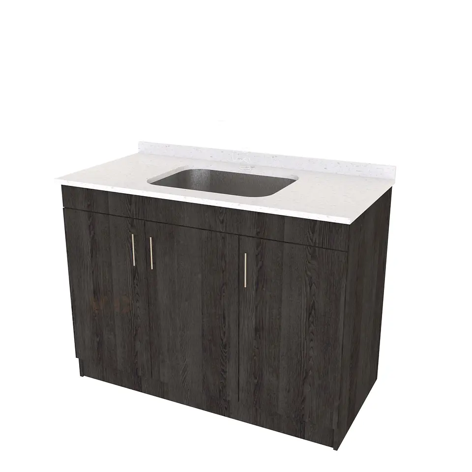 Mueble lavadero de 120 cm con cubierta de Cuarzo  / Espresso 1