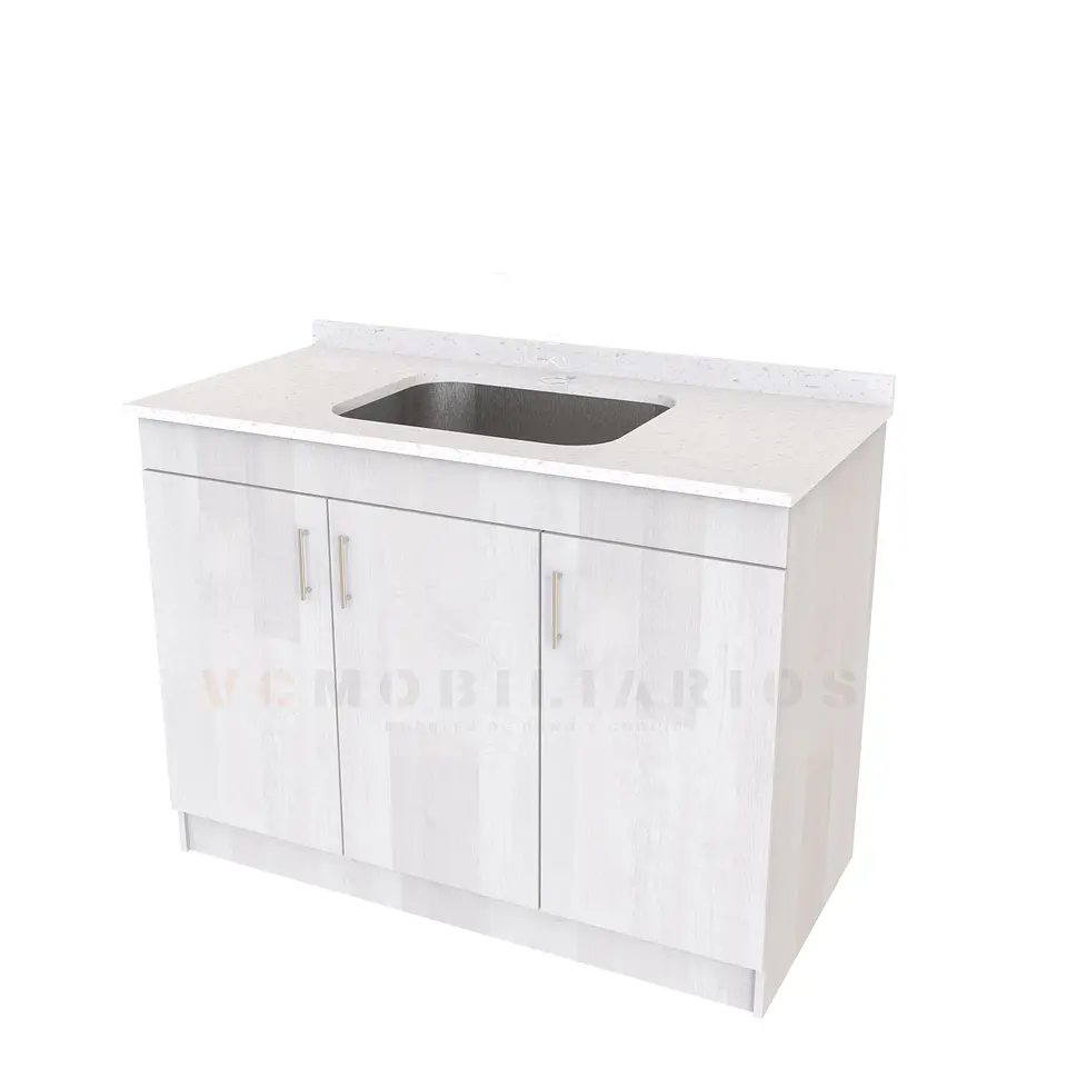 Mueble lavadero de 120 cm con cubierta de Cuarzo  / Legno 1