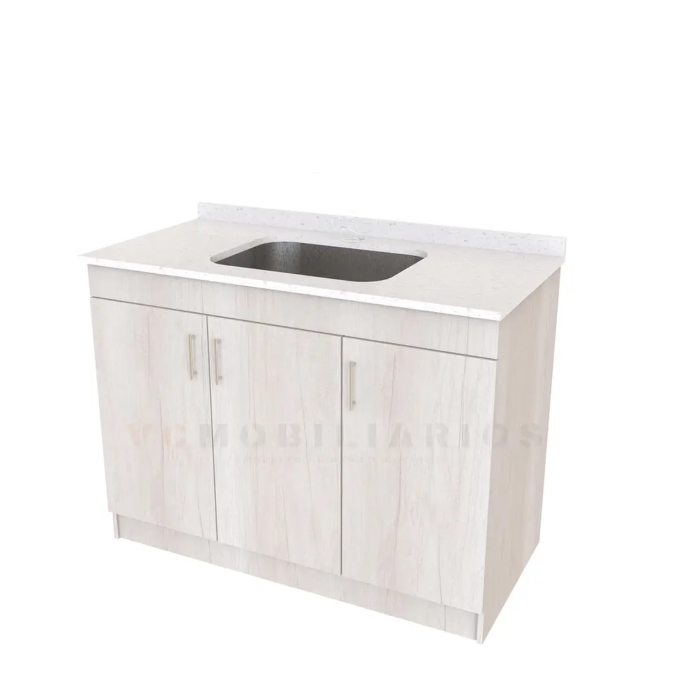 Mueble lavadero de 120 cm con cubierta de Cuarzo  / Toscana 1