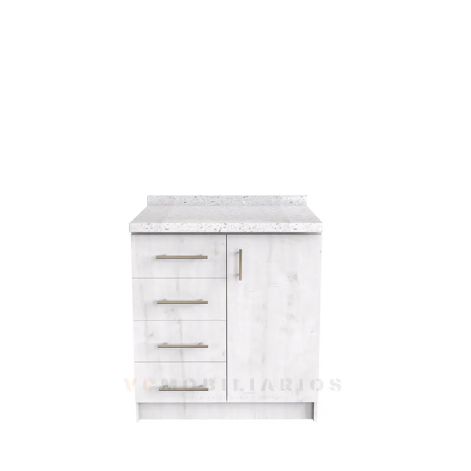 Mueble meson con cubierta de cuarzo de 80 cm / M1-840 / Alaska 1