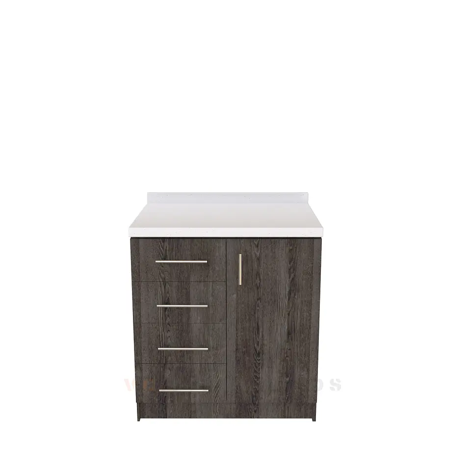 Mueble meson con cubierta de cuarzo de 80 cm / M1-820 / Espresso  1