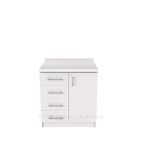 Mueble meson con cubierta de cuarzo de 80 cm / M1-820 / Blanco