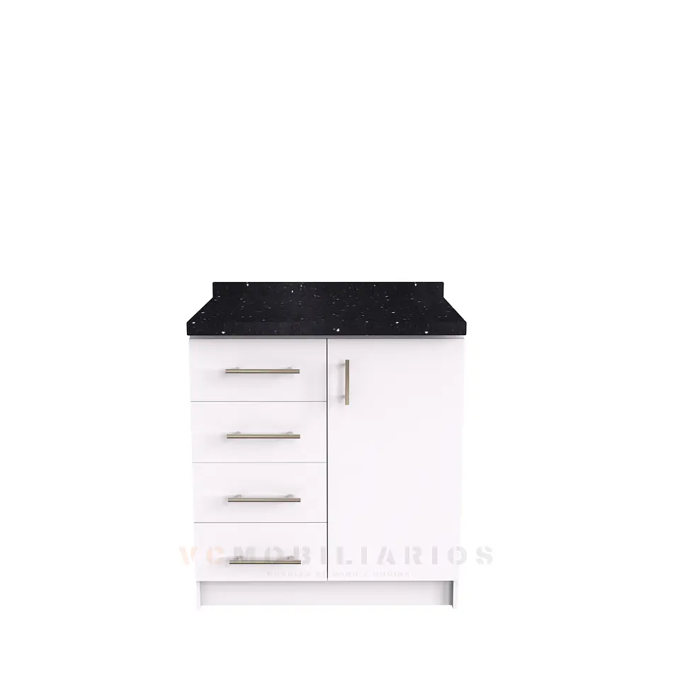 Mueble meson con cubierta de cuarzo de 80 cm / M1-850 / Blanco 1