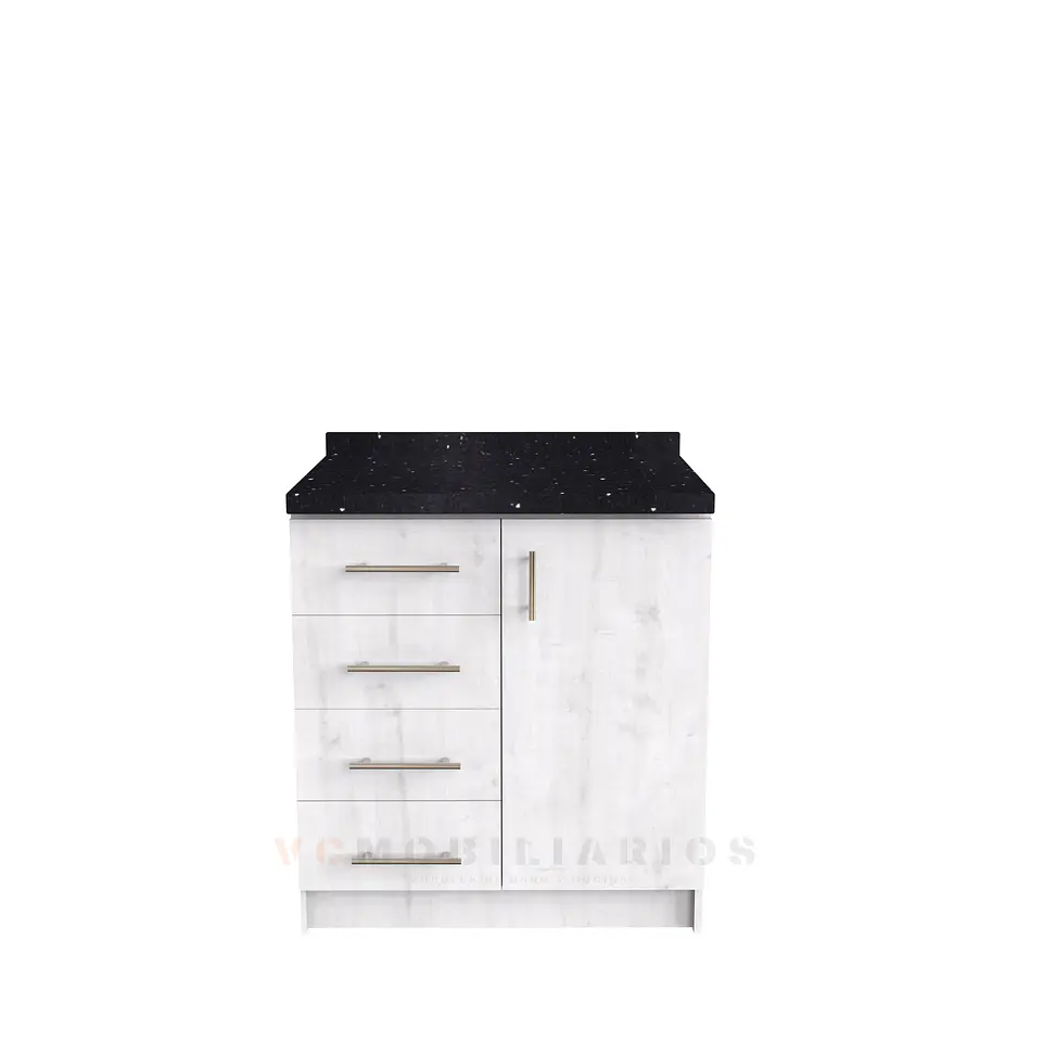 Mueble meson con cubierta de cuarzo de 90 cm / M1-950 / Alaska 1