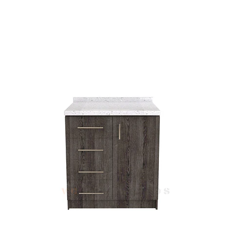 Mueble meson con cubierta de cuarzo de 90 cm / M1-940 / Espresso
